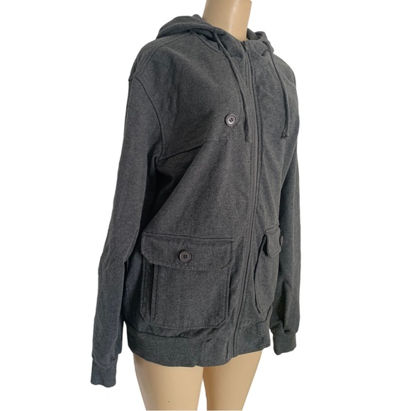 RED SQUAD Gray Sweatshirt Jacket Hoodie Zip Hood Pocketed Athleisure - Picture 3 of 10